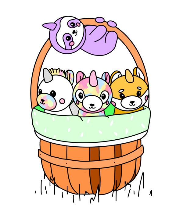 Easter basket Colour In Printable